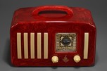 Marbled Oxblood Red Emerson EP-375 ’5+1’ Catalin Radio with Handle